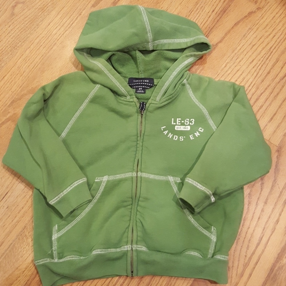 Lands' End Toddler Green Hoodie Sweatshirt Size 3T
